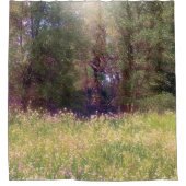 素朴な春の花の魔法の森の木々 シャワーカーテン (正面)