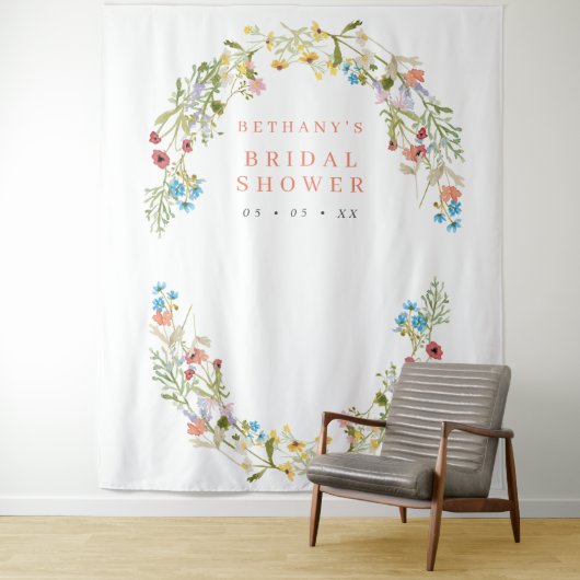 素朴な春の野生の花 ブライダル フォト バックドロップ タペストリー (インサイチュ)