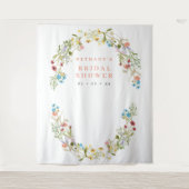 素朴な春の野生の花 ブライダル フォト バックドロップ タペストリー (正面)