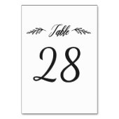 素朴な書道のテーブルの第|編集可能色 テーブルナンバー (裏面)