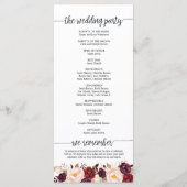 素朴な書道の結婚式 プログラムカードデザイン プログラム (裏面)