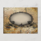 素朴な有刺鉄線の西カントリー結婚カウボーイ インビテーションポストカード (裏面)