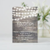 素朴な木およびひもライト結婚披露宴 エンクロージャーカード (スタンド正面)