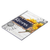 素朴な木およびバーラップのヒマワリのレシピ ノートブック (左側)