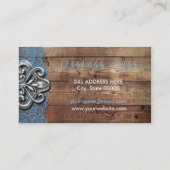 素朴な木およびレースのインテリア・デザインの名刺 名刺 (裏面)