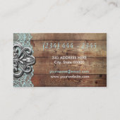 素朴な木およびレースのメーキャップアーティストの名刺 名刺 (裏面)