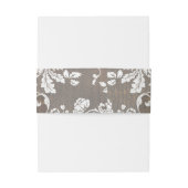 素朴な木およびレースのモノグラムの結婚式の腹バンド 招待状ベリーバンド (裏面例)