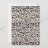 素朴な木およびレースの結婚式招待状、国 招待状 (裏面)