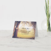 素朴な木および木製のハートの結婚は感謝していしています サンキューカード (正面)