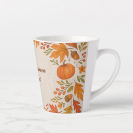 素朴な木とハイゲ離れーハロー秋 カフェラテマグ