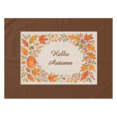 素朴な木とハイゲ離れーハロー秋 テーブルクロス (正面(横))