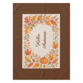 素朴な木とハイゲ離れーハロー秋 テーブルクロス (正面)