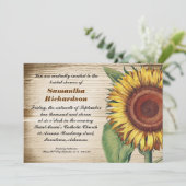 素朴な木とヒマワリのブライダルシャワー招待状 招待状 (スタンド正面)