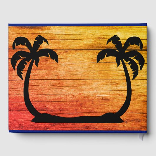 素朴な木とヤシの木のビーチハウスウェルカム ゲストブック (裏面)