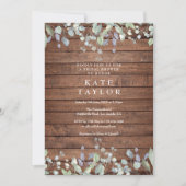 素朴な木とライラックの花のブライダルシャワー 招待状 (正面)