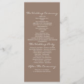 素朴な木と彫られたハート結婚式プログラム プログラム (裏面)