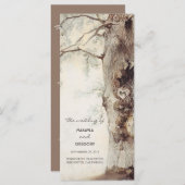素朴な木と彫られたハート結婚式プログラム プログラム (正面/裏面)