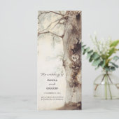 素朴な木と彫られたハート結婚式プログラム プログラム (スタンド正面)