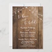 素朴な木と灯り　愛と絆 招待状 (正面)