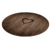 素朴な木によって燃やされるハートのプリント カッティングボード (角)