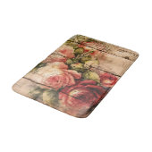 素朴な木に描かれた美しいバラ バスマット (アングル)