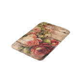 素朴な木に描かれた美しいバラ バスマット (アングル)