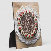 素朴な木に黒い森のケーキ フォトプラーク (側面)