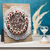 素朴な木に黒い森のケーキ フォトプラーク (側面)