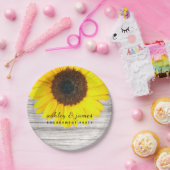 素朴な木のひまわりパーソナライズド ペーパープレート (パーティー)