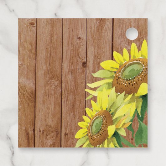 素朴な木のひまわり愛で結婚式を成長 フェイバータグ (裏面)