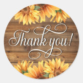 素朴な木のひまわり　ありがとう！ステッカー ラウンドシール (正面)