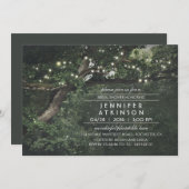 素朴な木のひもは森林ブライダルシャワーをつけます 招待状 (正面/裏面)