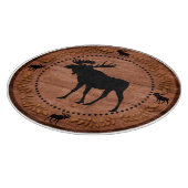 素朴な木のアメリカヘラジカの円のガラスまな板 カッティングボード (角)