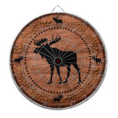 素朴な木のアメリカヘラジカの円の投げ矢板 ダーツボード (正面)