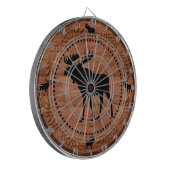 素朴な木のアメリカヘラジカの円の投げ矢板 ダーツボード (正面左)