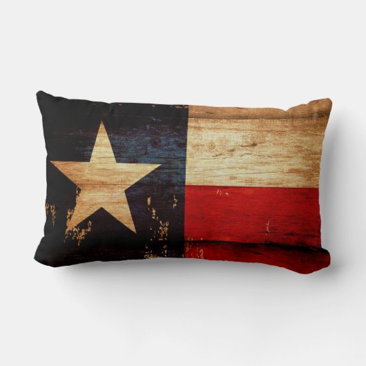 素朴な木のグランジな一見のテキサス州の州の旗 ランバークッション (裏面)