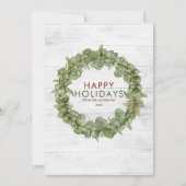 素朴な木のグリーンリース ワインレッド クリスマス (正面)