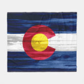 素朴な木のコロラド州の旗のフリースブランケット フリースブランケット (正面(横))