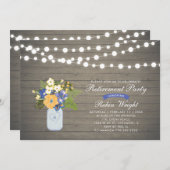 素朴な木のサプライズ退職パーティー招待状 招待状 (正面/裏面)