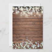 素朴な木のストリングライトとサジとライラックの結婚式 招待状 (裏面)