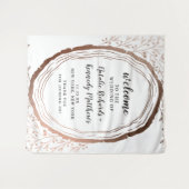 素朴な木のスライスに銅箔を貼った秋の結婚式のウェルカムサイン タペストリー (正面(横))