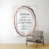 素朴な木のスライス銅箔 秋の結婚式 ウェルカム タペストリー (インサイチュ)