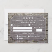 素朴な木のテクスチャ 出欠カード (裏面)