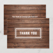 素朴な木のパネル シンプル モダン サンキューカード (正面/裏面)