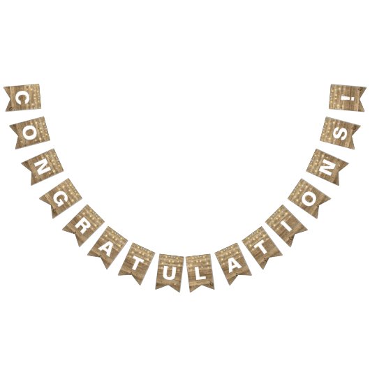 素朴な木のパーティー灯 バンティングフラッグ (全)