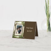 素朴な木のフォトフレーム独身のシーティングカード サンキューカード (裏面)