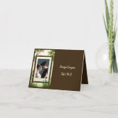 素朴な木のフォトフレーム独身のシーティングカード サンキューカード (正面)