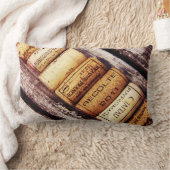 素朴な木のフランスワインのボトルのコルク ランバークッション (ブランケット)