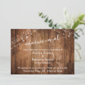 素朴な木のライト 縁組延期のお知らせ 招待状 (スタンド正面)