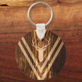 素朴な木の上にボホシカ キーホルダー (正面)